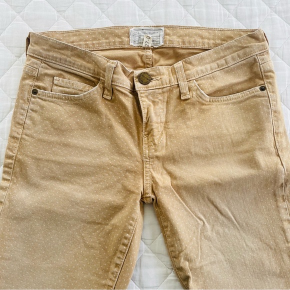Current Elliott Jeans Stiletto Skinny Polka Dot tan Haystack Denim - Picture 3 of 10
